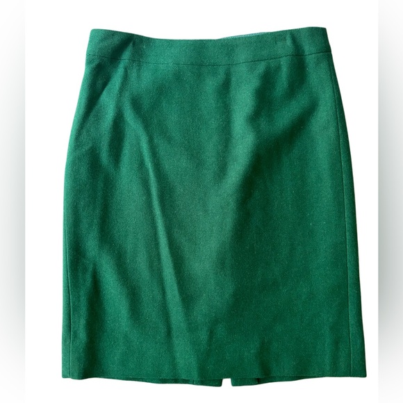J Crew | Green Pencil Skirt in Double-Serge Wool - Picture 2 of 5